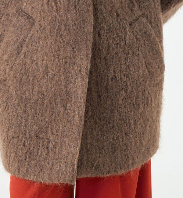 Ballsey「フラッフィーシャギー Vカラーミドルコート」|ノーカラーコート|