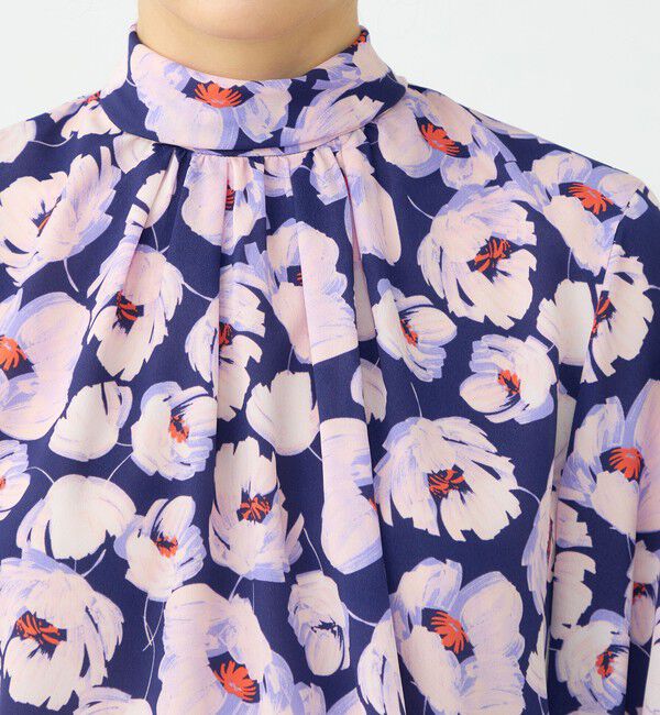 Ballsey「フェザリーフラワープリント ボウタイブラウス」|シャツ・ブラウス|