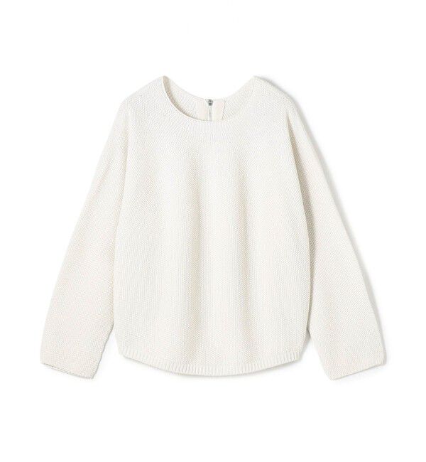 GALERIE VIE「コットンカノコ バックジッププルオーバー」|ニット・セーター|41 ライトベージュ