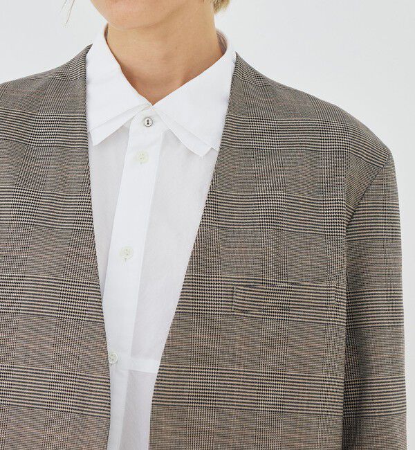 GALERIE VIE「コットンオックスストレッチ ノーカラージャケット」|ノーカラージャケット|