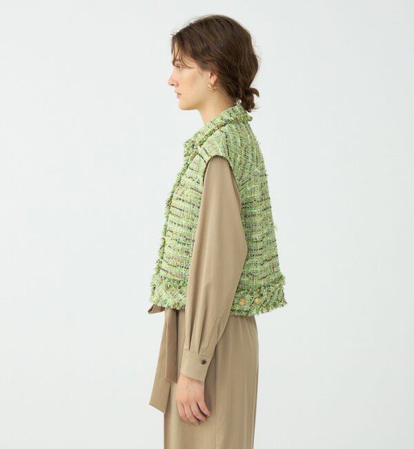 Ballsey「プレリーツイード ステンカラーショートジレ」|ベスト・ジレ|