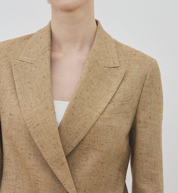 DES PRES「リネンストライプ ピークドラペル ダブルブレステッドジャケット」|テーラードジャケット|