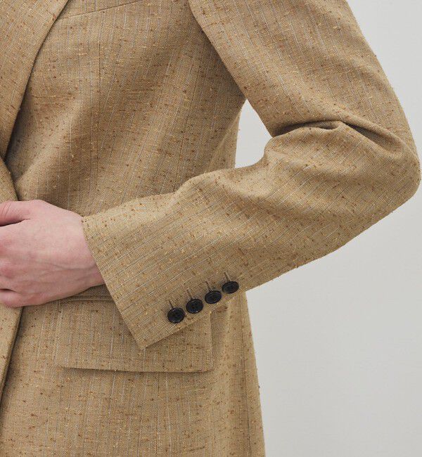 DES PRES「リネンストライプ ピークドラペル ダブルブレステッドジャケット」|テーラードジャケット|