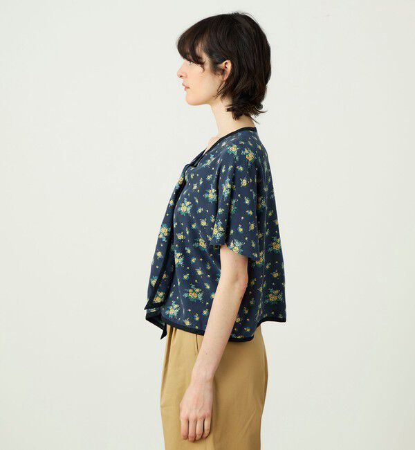 SOULEIADO「レーヨンプリント フロントノットブラウス」|シャツ・ブラウス|