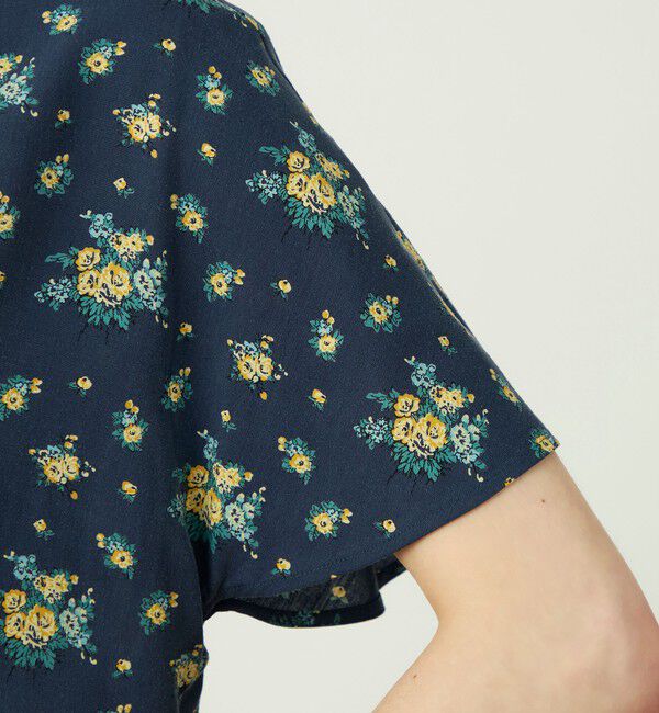 SOULEIADO「レーヨンプリント フロントノットブラウス」|シャツ・ブラウス|