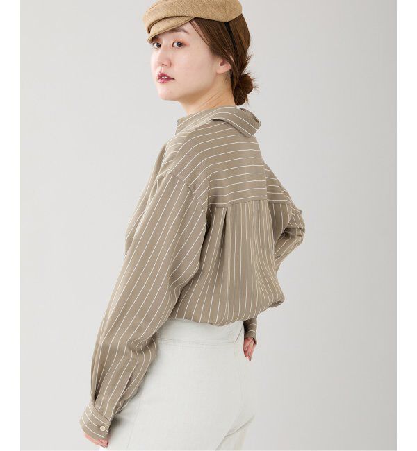 IENA「サテン ストライプ シャツ」|シャツ・ブラウス|