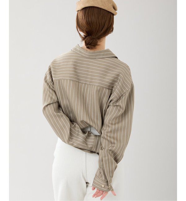 IENA「サテン ストライプ シャツ」|シャツ・ブラウス|