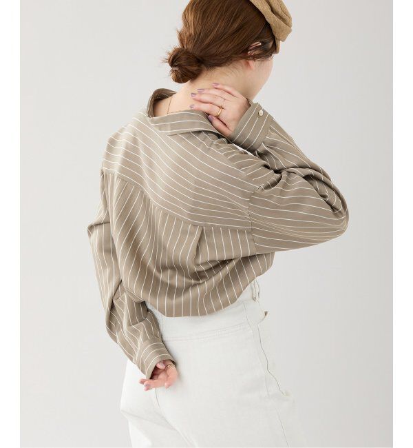 IENA「サテン ストライプ シャツ」|シャツ・ブラウス|
