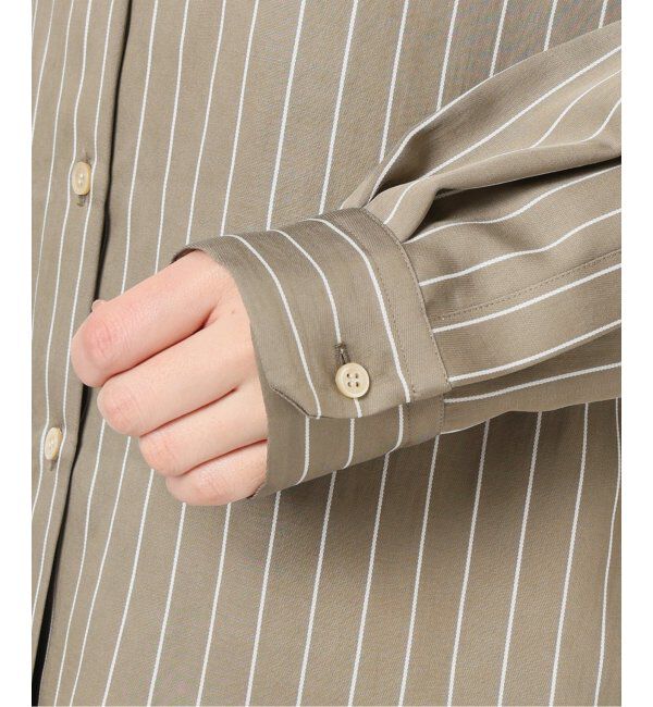 IENA「サテン ストライプ シャツ」|シャツ・ブラウス|