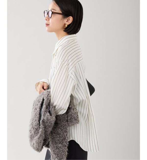 IENA「サテン ストライプ シャツ」|シャツ・ブラウス|