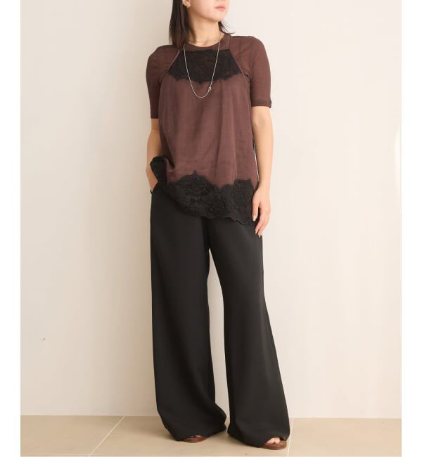 IENA LA BOUCLE「《追加》IENA LA BOUCLE ポリエステルトロイージーパンツ」|その他|