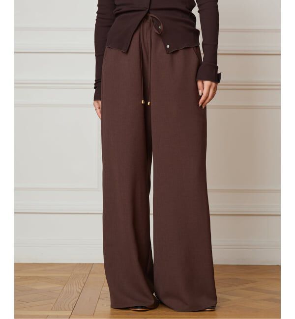 IENA LA BOUCLE「《追加》IENA LA BOUCLE ポリエステルトロイージーパンツ」|その他|ブラウン