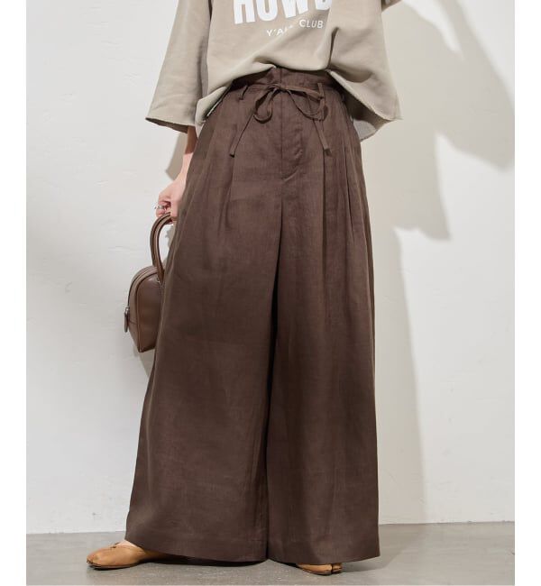 JOURNAL STANDARD「ゼフィールリネンベルテッドギャザーパンツ」|その他|ブラウン B