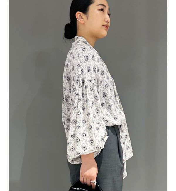 journal standard L'essage「《追加》IPEKERドット&フラワー/シアーボウタイブラウス」|シャツ・ブラウス|