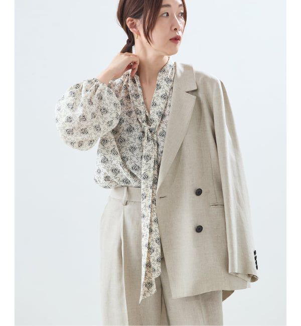 journal standard L'essage「《追加》IPEKERドット&フラワー/シアーボウタイブラウス」|シャツ・ブラウス|