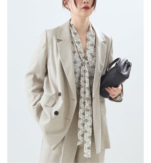 journal standard L'essage「《追加》IPEKERドット&フラワー/シアーボウタイブラウス」|シャツ・ブラウス|