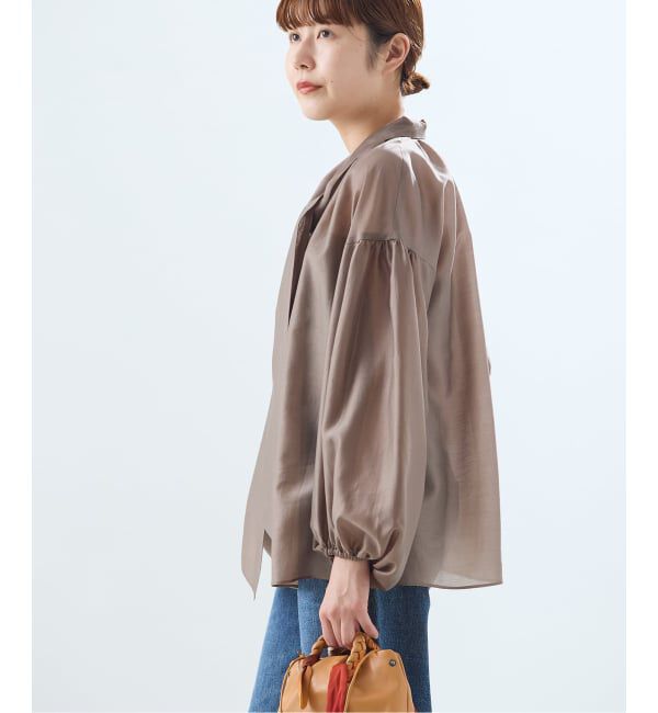 journal standard L'essage「《追加》IPEKERドット&フラワー/シアーボウタイブラウス」|シャツ・ブラウス|