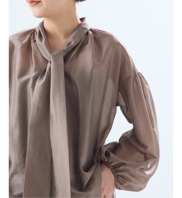 journal standard L'essage「《追加》IPEKERドット&フラワー/シアーボウタイブラウス」|シャツ・ブラウス|