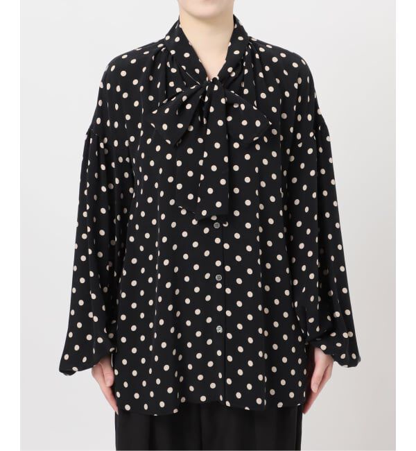 journal standard L'essage「《追加》IPEKERドット&フラワー/シアーボウタイブラウス」|シャツ・ブラウス|