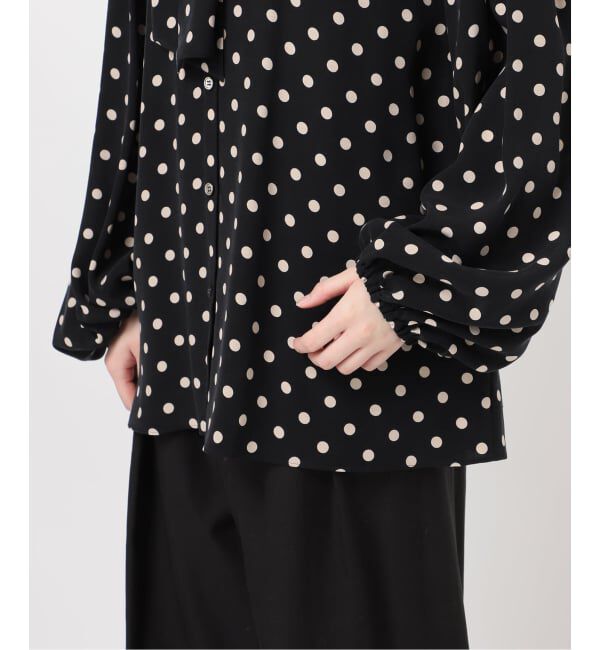 journal standard L'essage「《追加》IPEKERドット&フラワー/シアーボウタイブラウス」|シャツ・ブラウス|