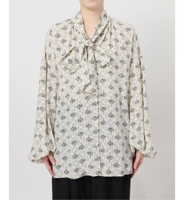 journal standard L'essage「《追加》IPEKERドット&フラワー/シアーボウタイブラウス」|シャツ・ブラウス|