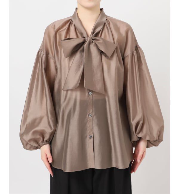 journal standard L'essage「《追加》IPEKERドット&フラワー/シアーボウタイブラウス」|シャツ・ブラウス|