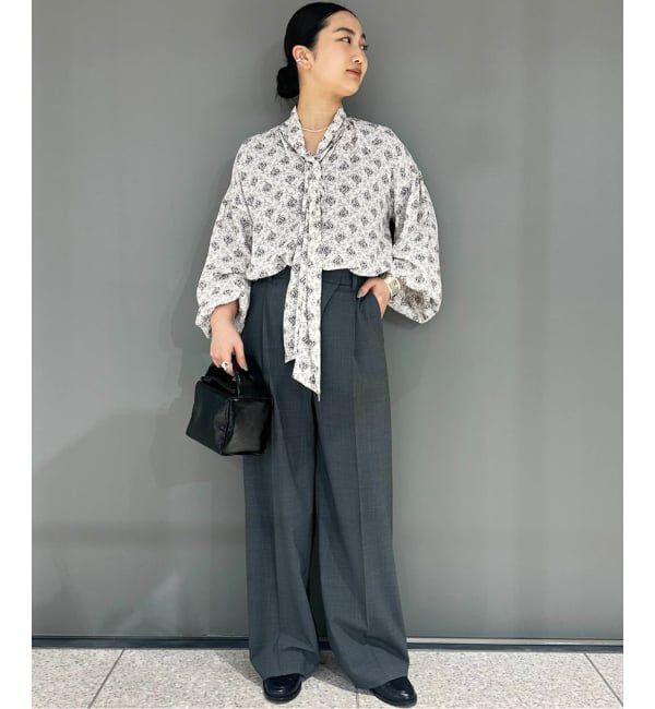 journal standard L'essage「《追加》IPEKERドット&フラワー/シアーボウタイブラウス」|シャツ・ブラウス|