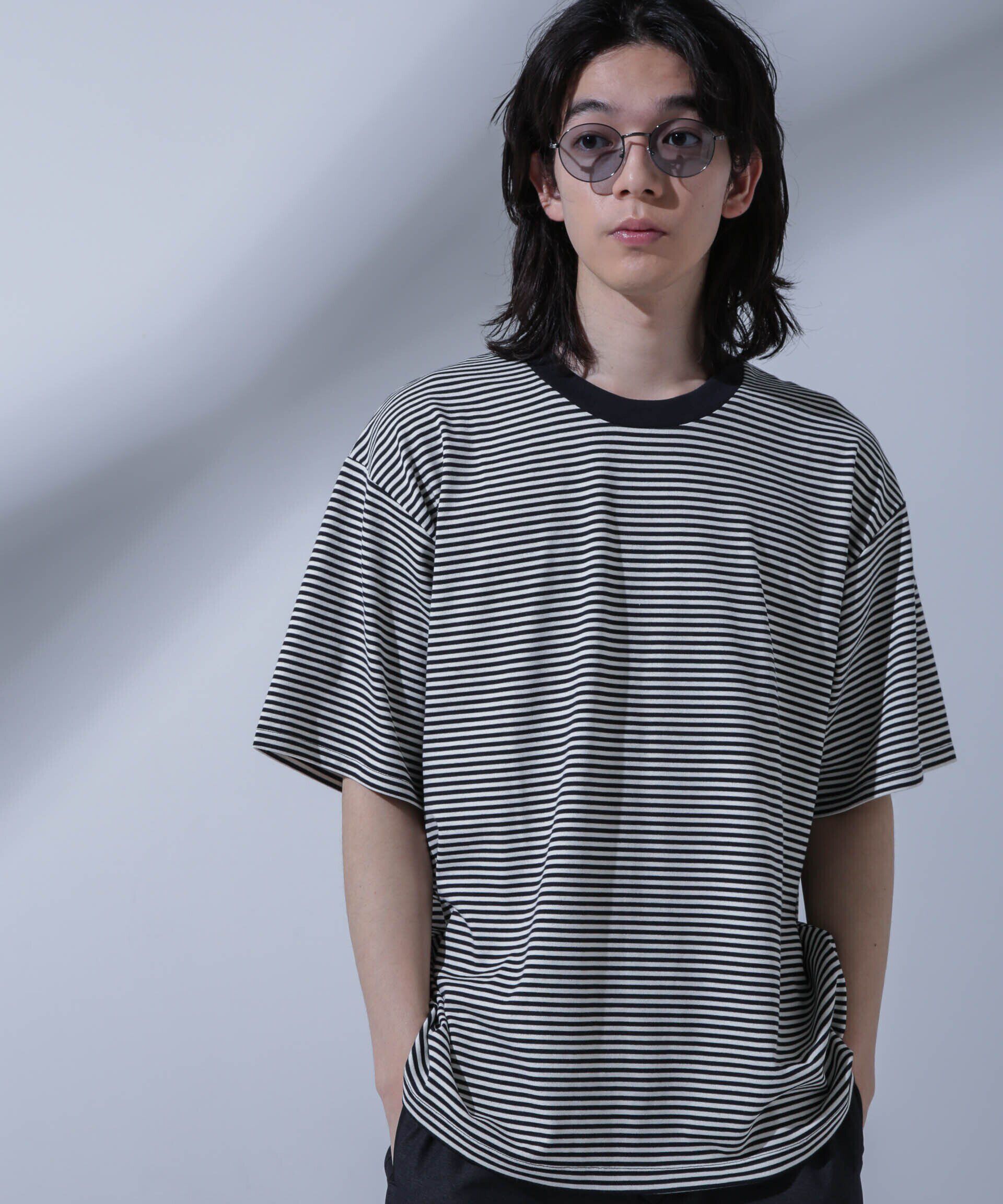 nano･universe「Anti Soaked(R)  汗染み防止 ボーダークルーネックTシャツ」|Tシャツ・カットソー|