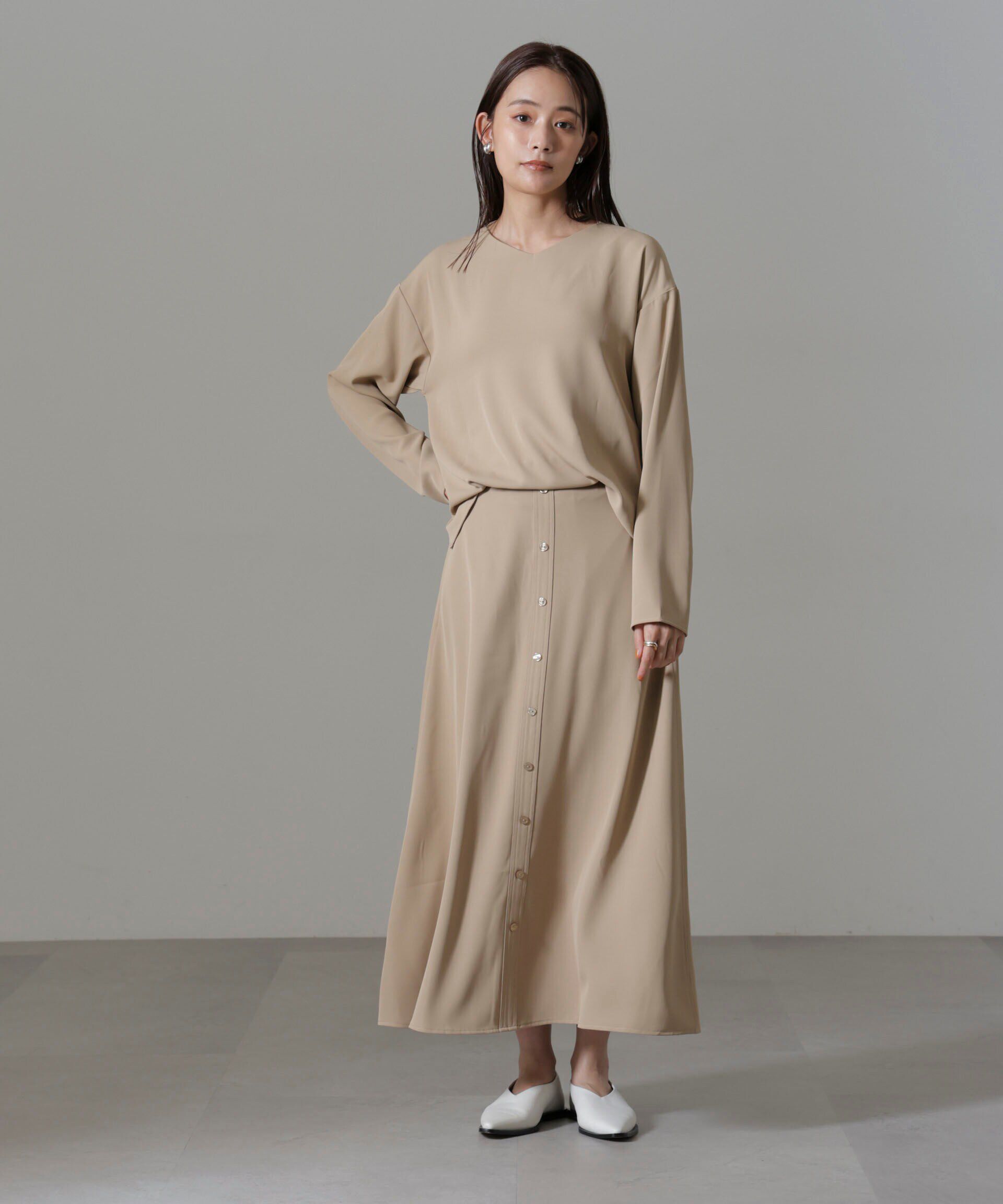 nano･universe「バックVネックプルオーバーブラウス(セットアップ可)」|シャツ・ブラウス|