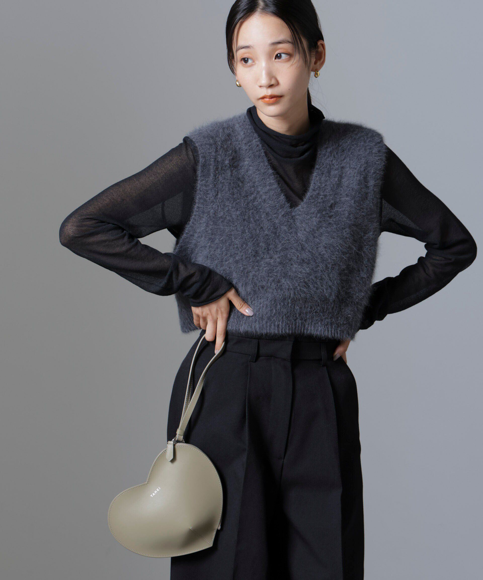nano･universe「フォックスカシミヤニットベスト」|ニット・セーター|チャコール3