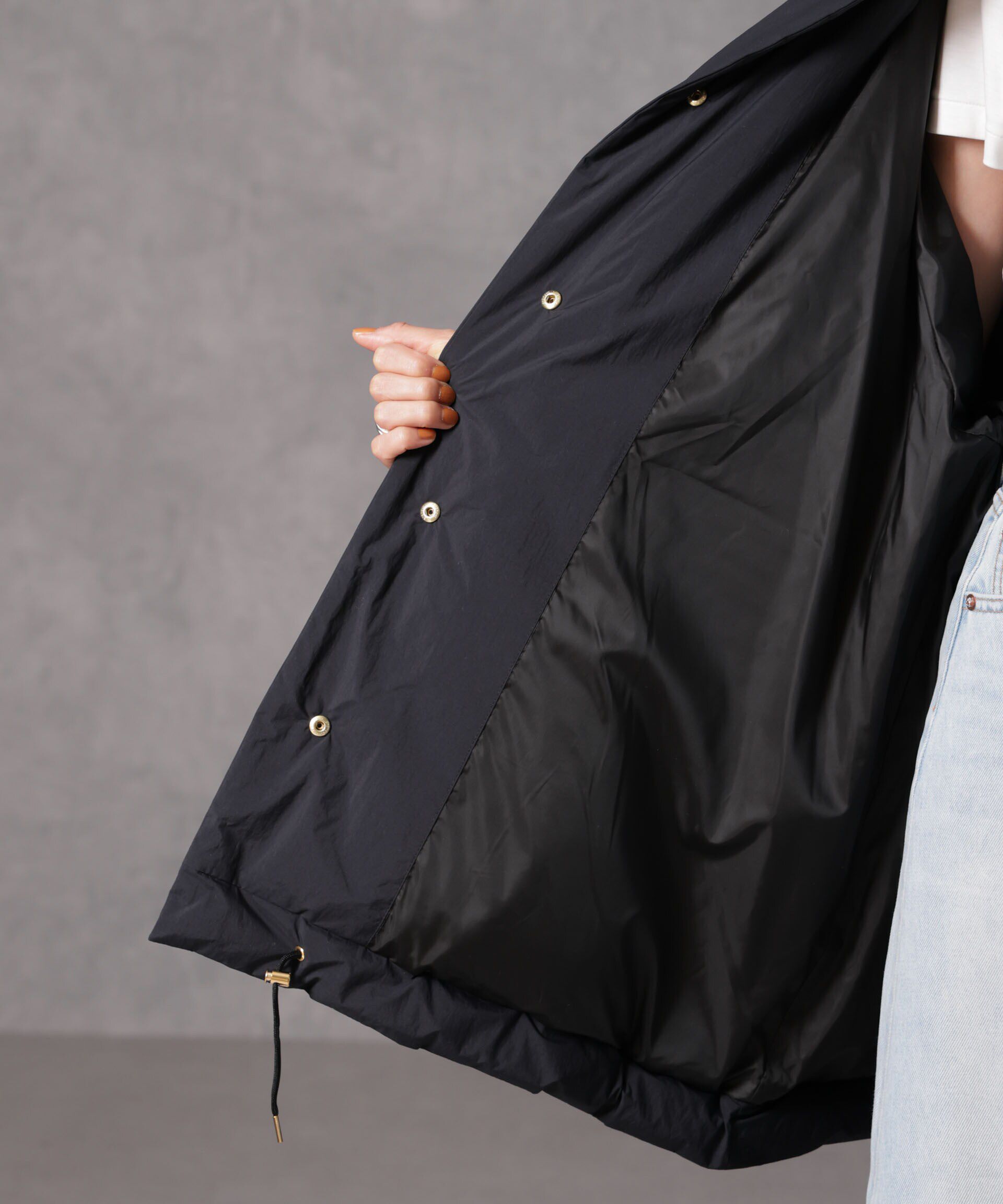 nano･universe「「西川ダウン(R)」ミドル丈バックタックコート」|ダウン|