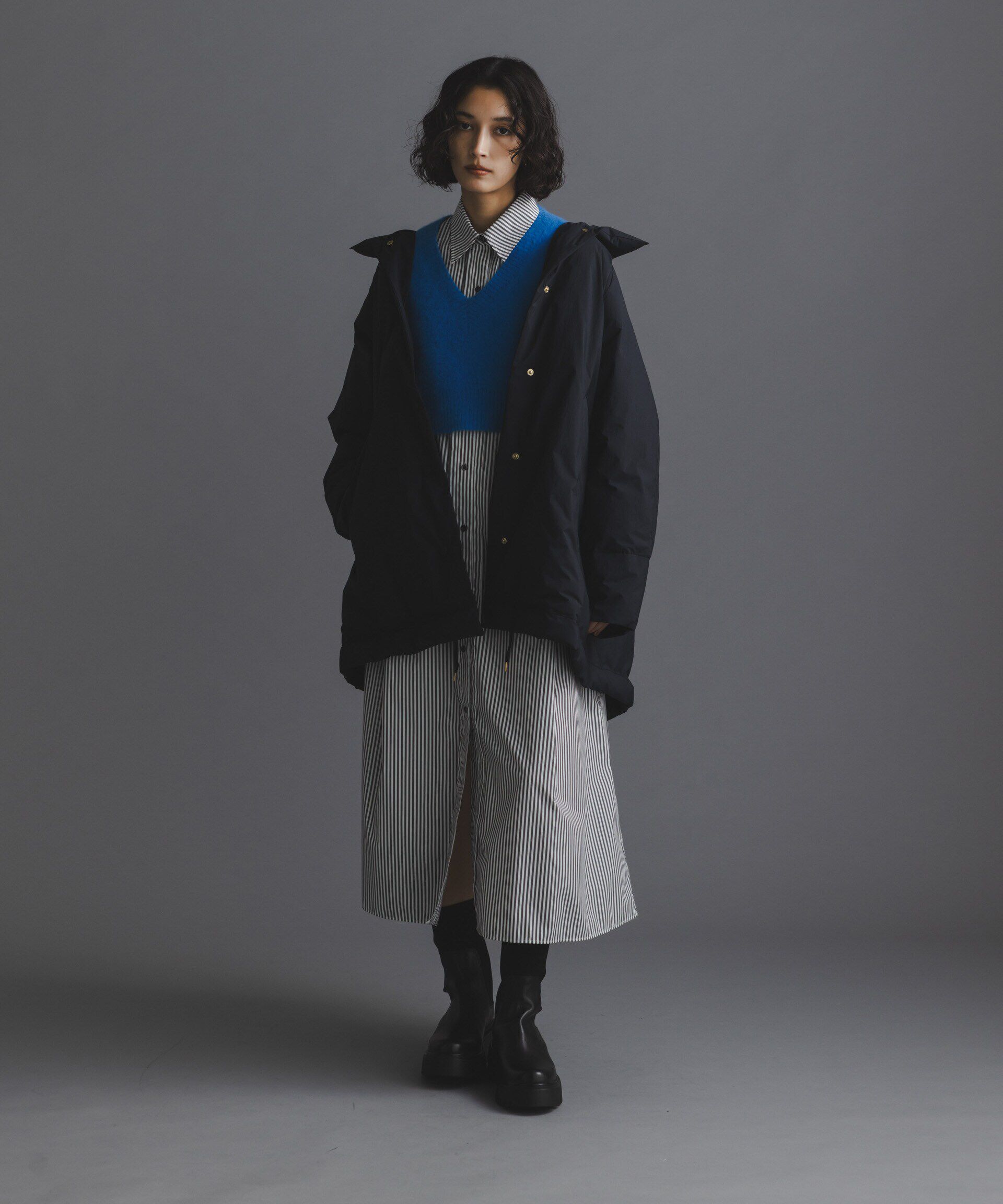 nano･universe「「西川ダウン(R)」ミドル丈バックタックコート」|ダウン|