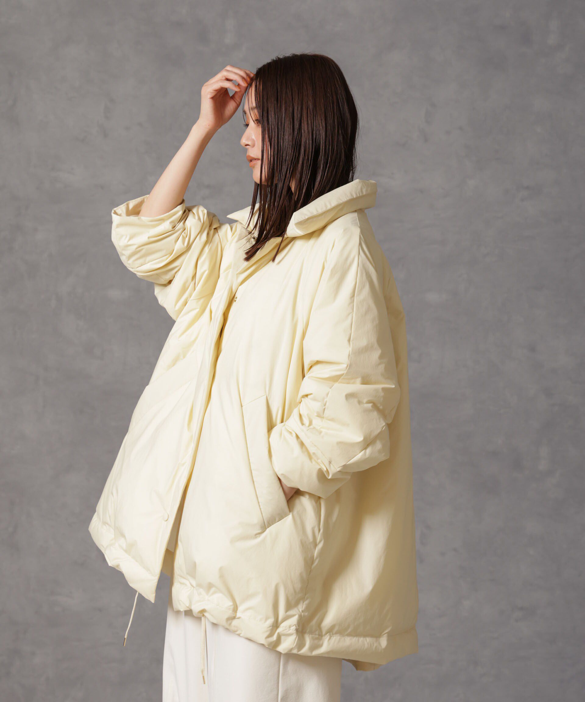 nano･universe「「西川ダウン(R)」ミドル丈バックタックコート」|ダウン|