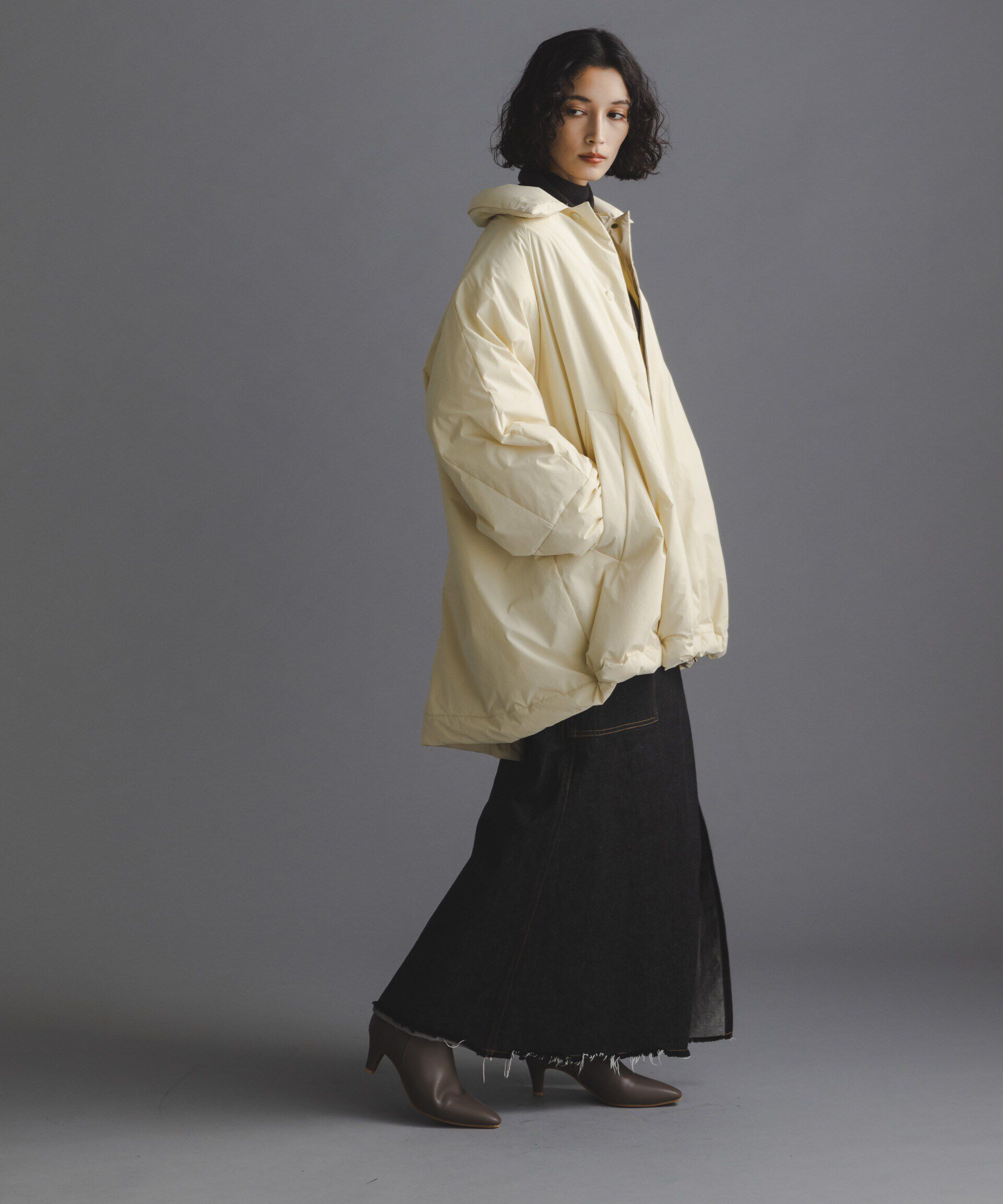 nano･universe「「西川ダウン(R)」ミドル丈バックタックコート」|ダウン|