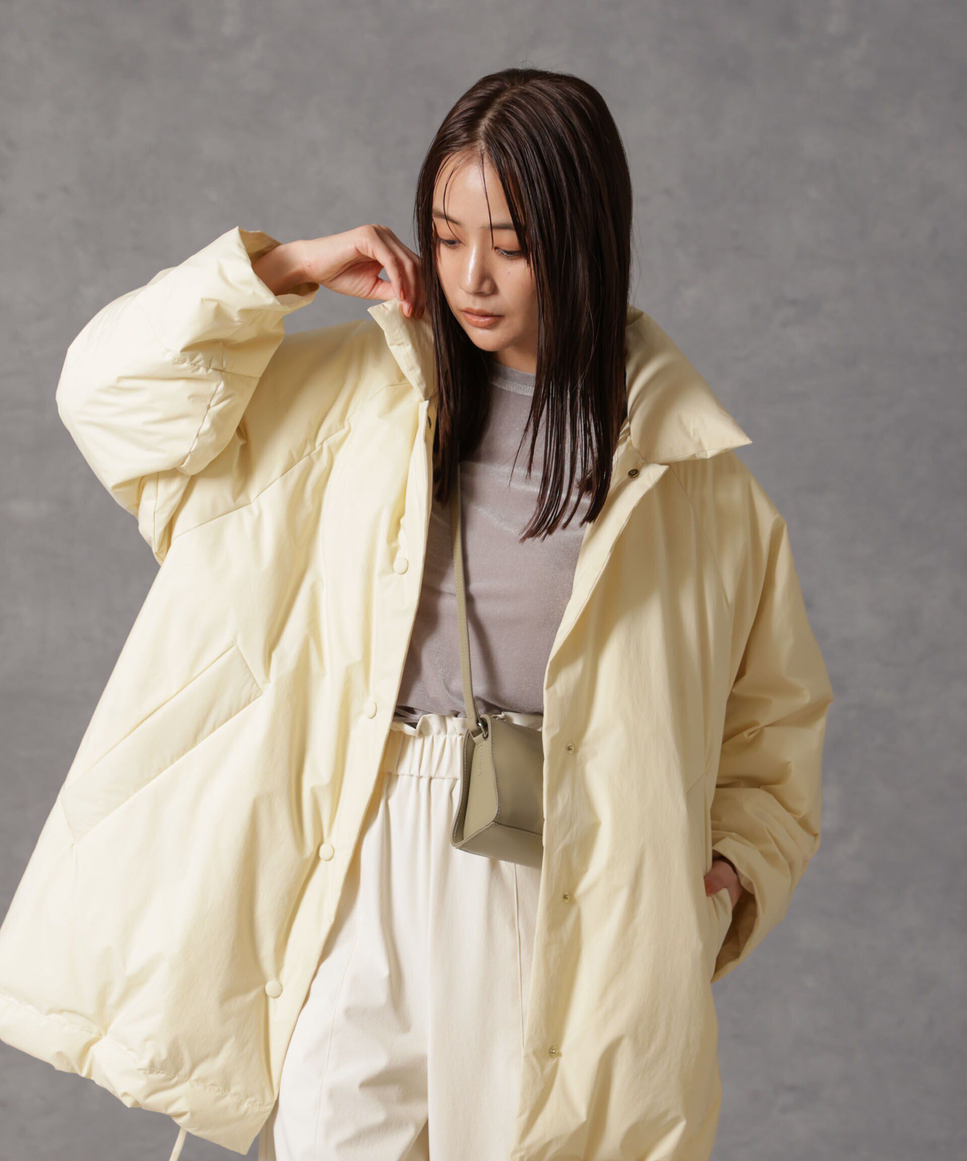 nano･universe「「西川ダウン(R)」ミドル丈バックタックコート」|ダウン|