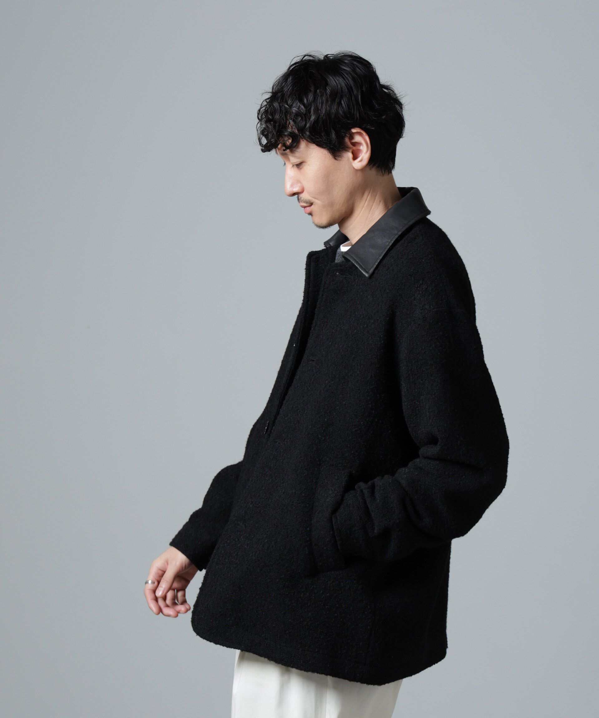 nano･universe「ループヤーンミックス バーンジャケット」|ブルゾン・スタジャン|