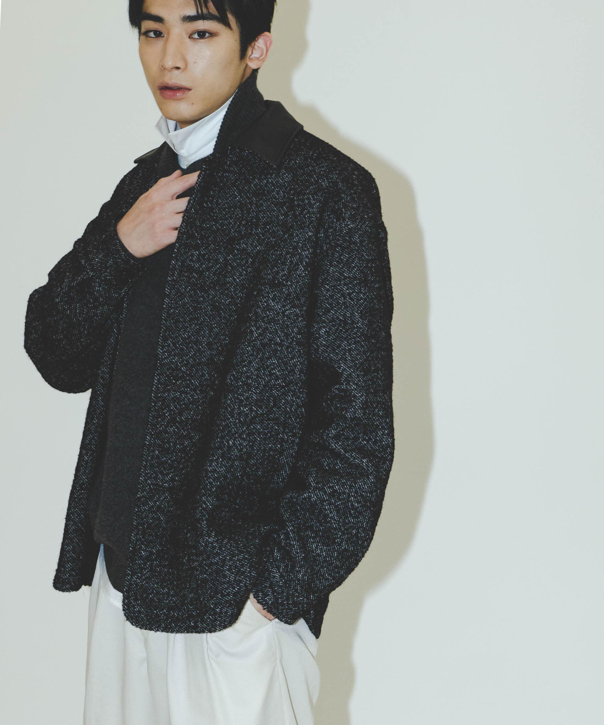 nano･universe「ループヤーンミックス バーンジャケット」|ブルゾン・スタジャン|