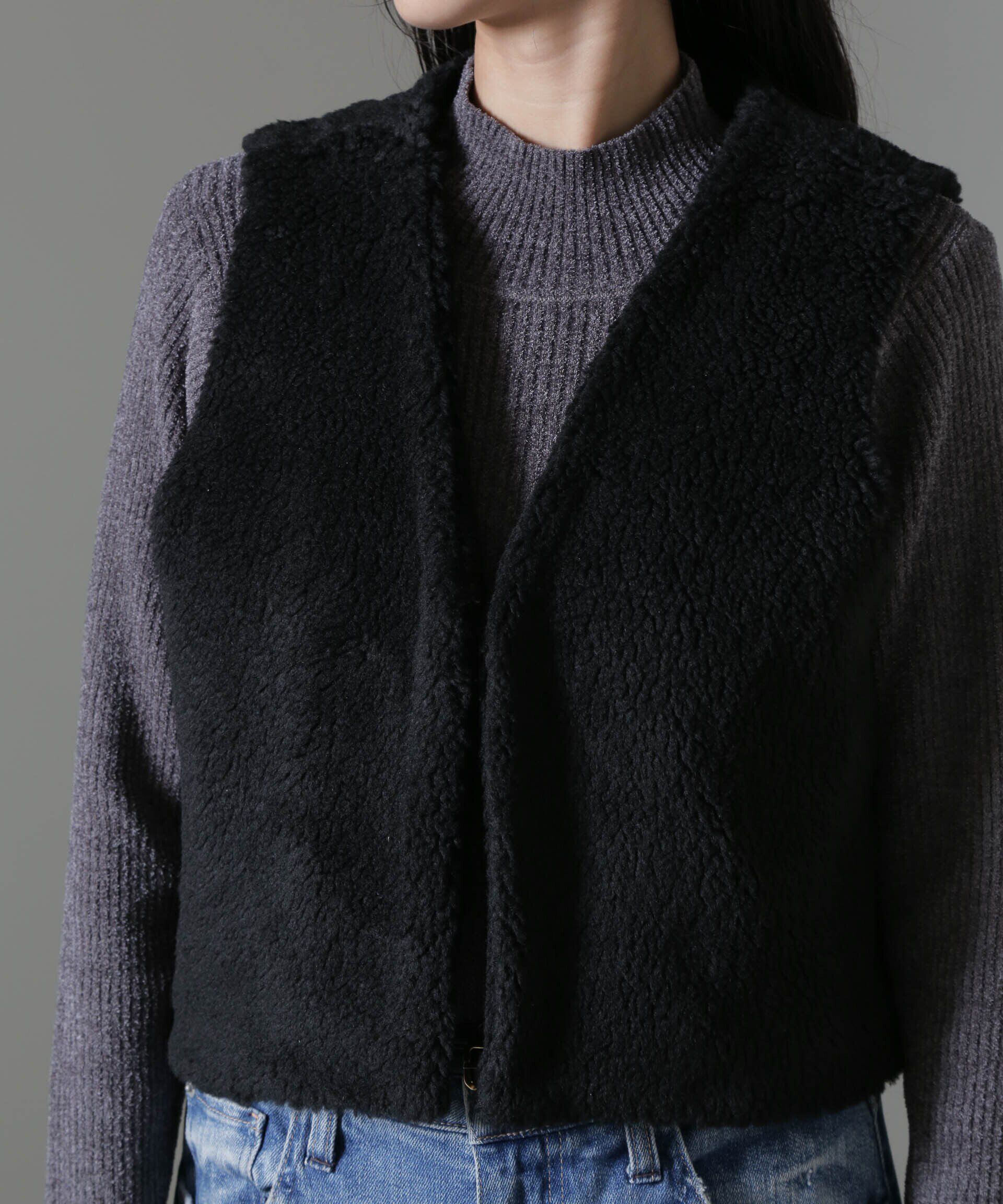 nano･universe「ライトボアクロップドジレ」|テーラードジャケット|