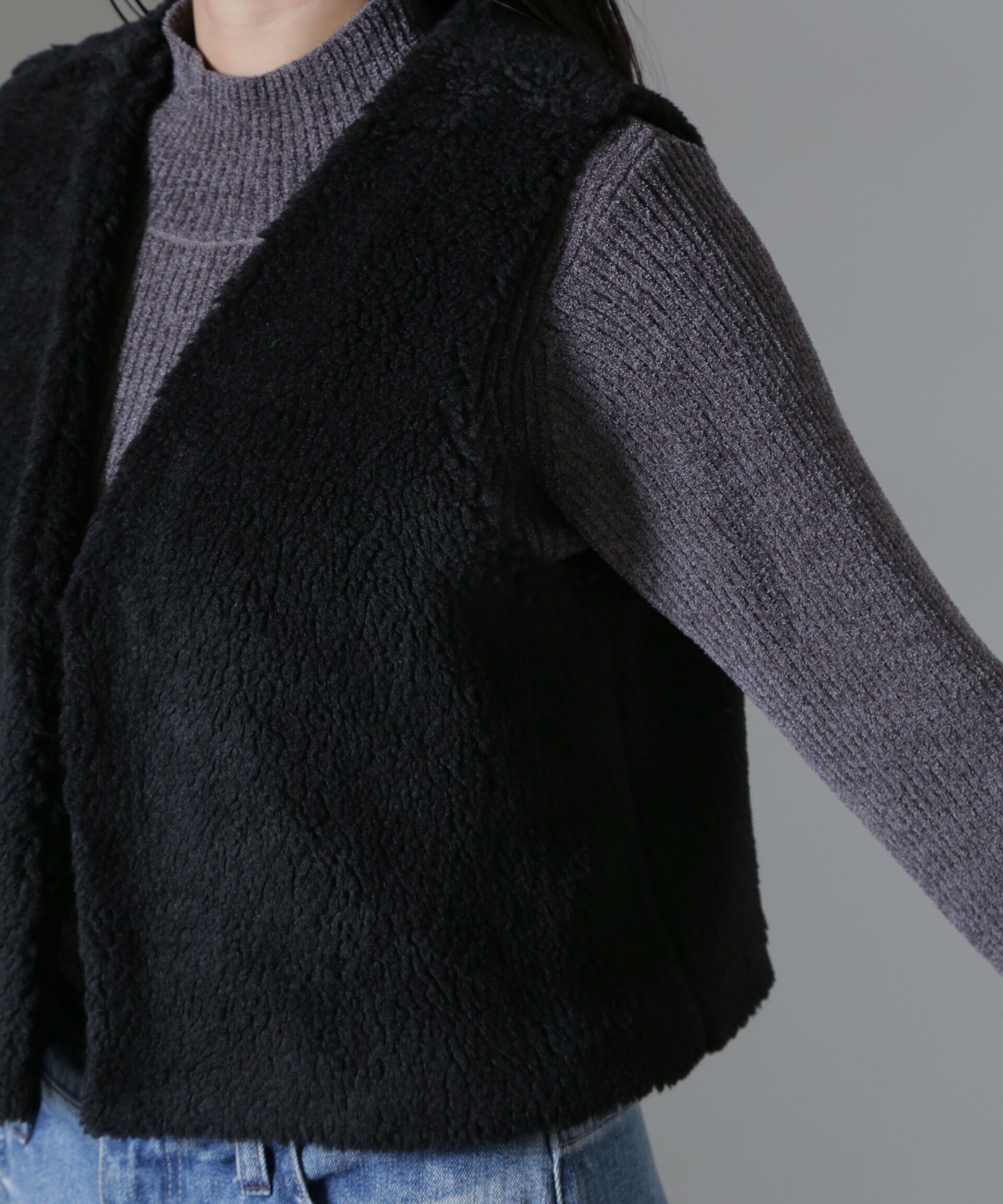 nano･universe「ライトボアクロップドジレ」|テーラードジャケット|