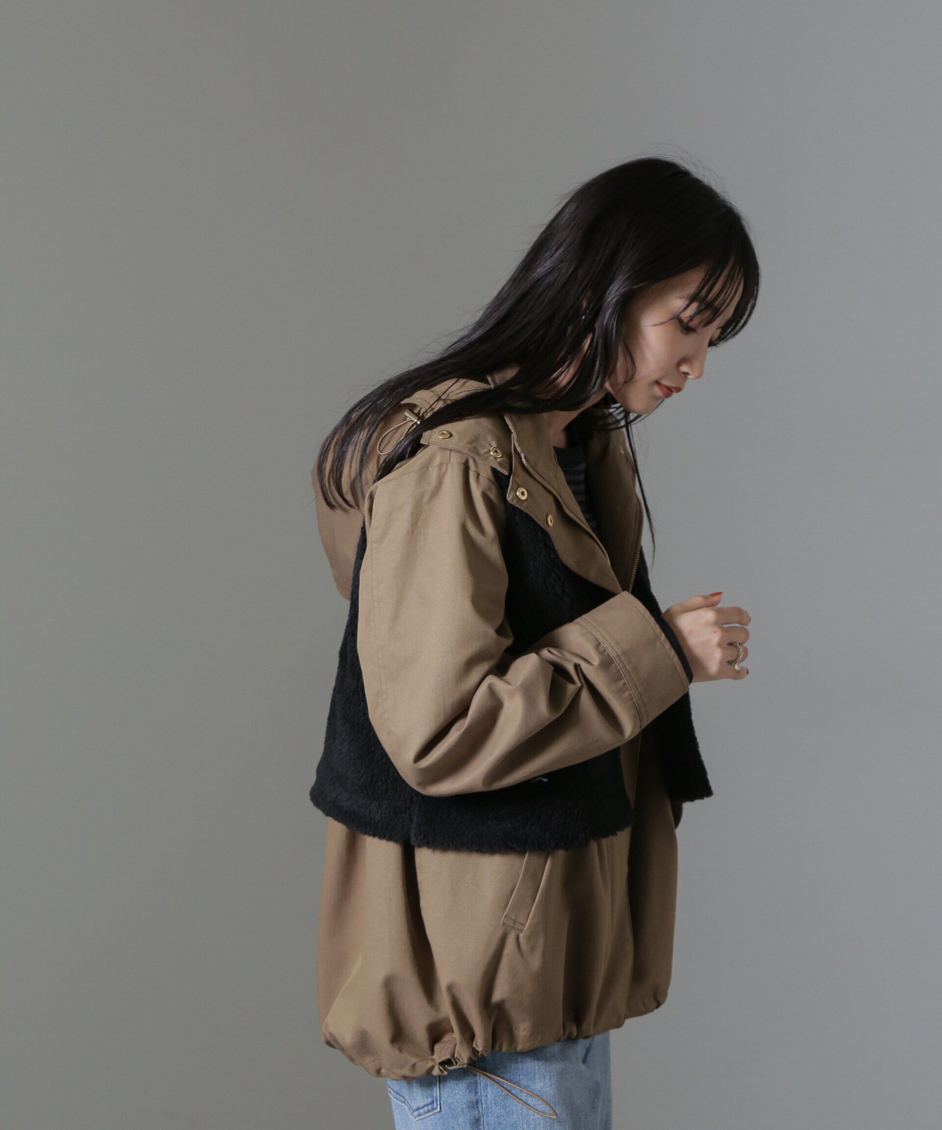 nano･universe「ライトボアクロップドジレ」|テーラードジャケット|