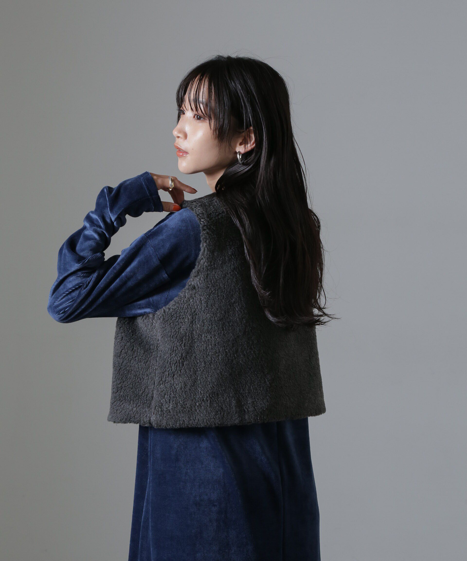 nano･universe「ライトボアクロップドジレ」|テーラードジャケット|