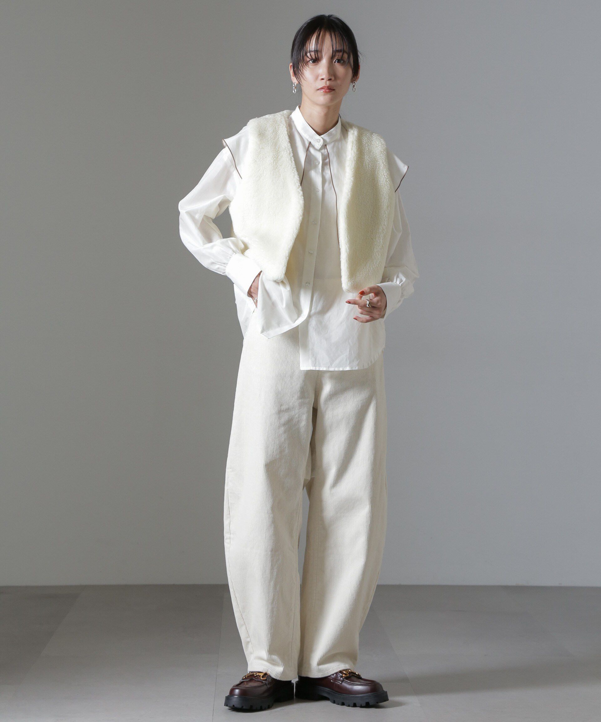 nano･universe「ライトボアクロップドジレ」|テーラードジャケット|