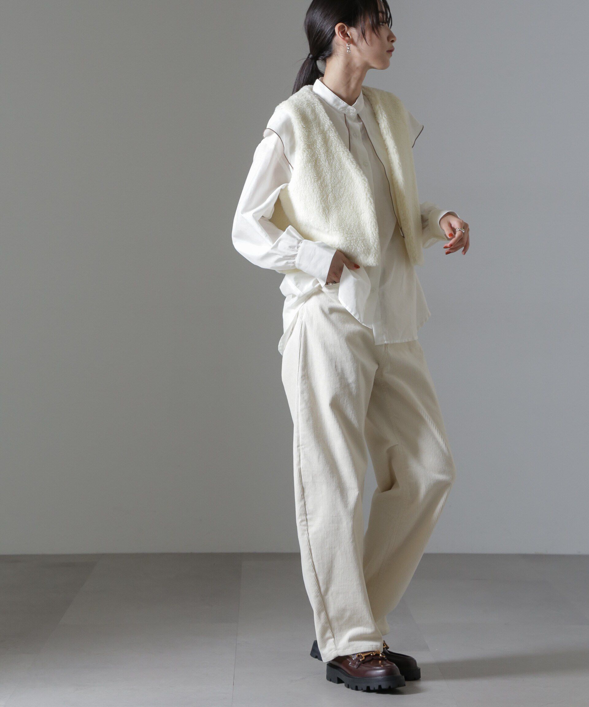 nano･universe「ライトボアクロップドジレ」|テーラードジャケット|