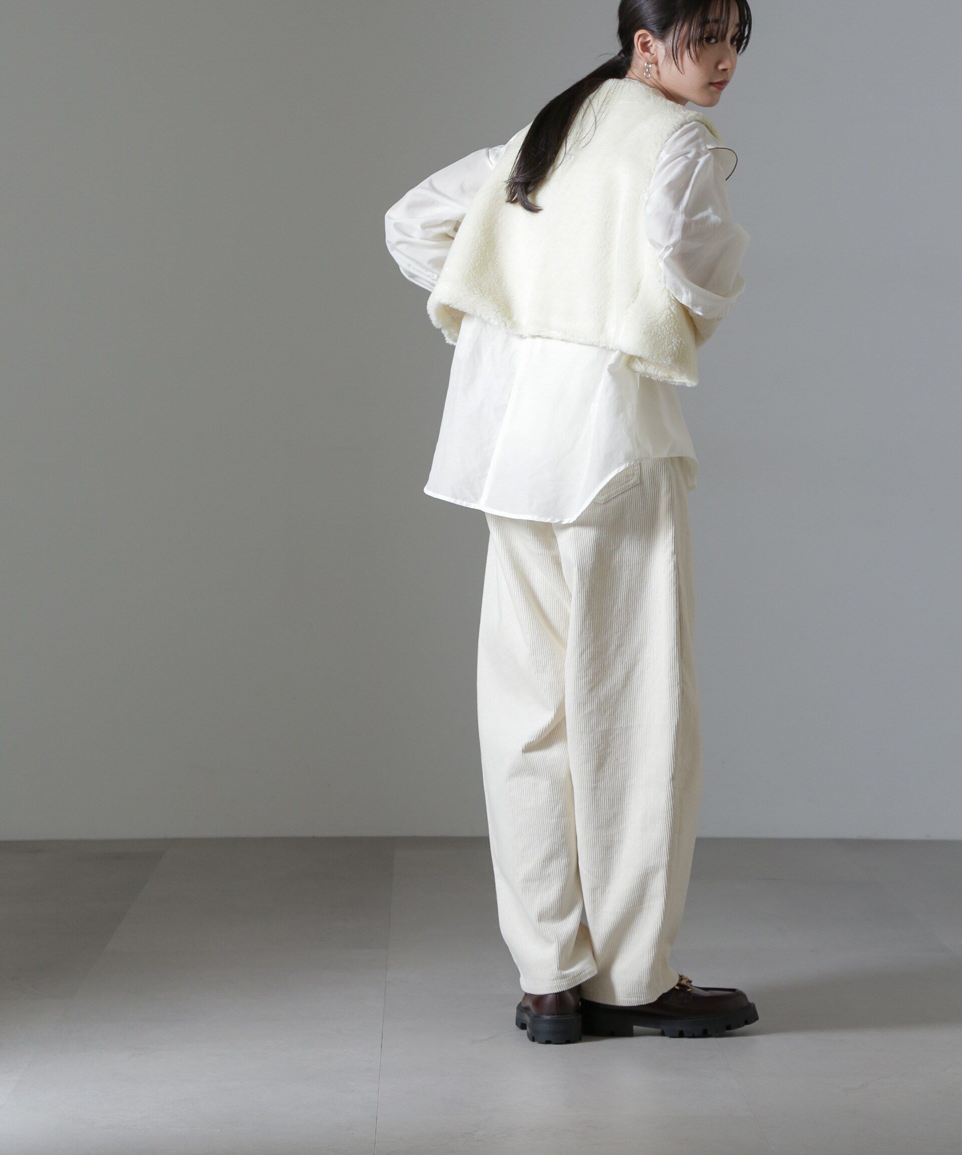 nano･universe「ライトボアクロップドジレ」|テーラードジャケット|