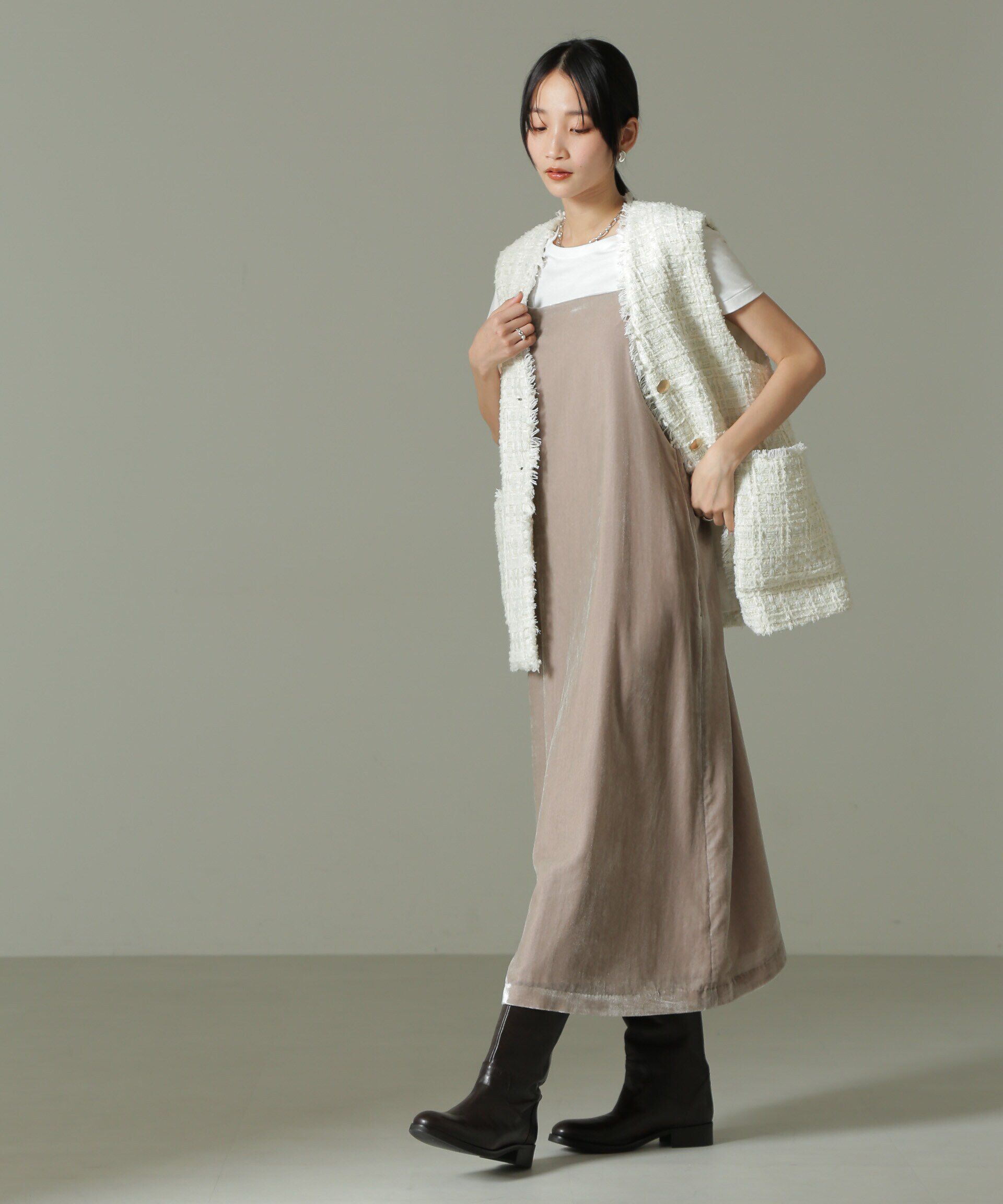 nano･universe「ベロアキャミワンピース」|ワンピース|