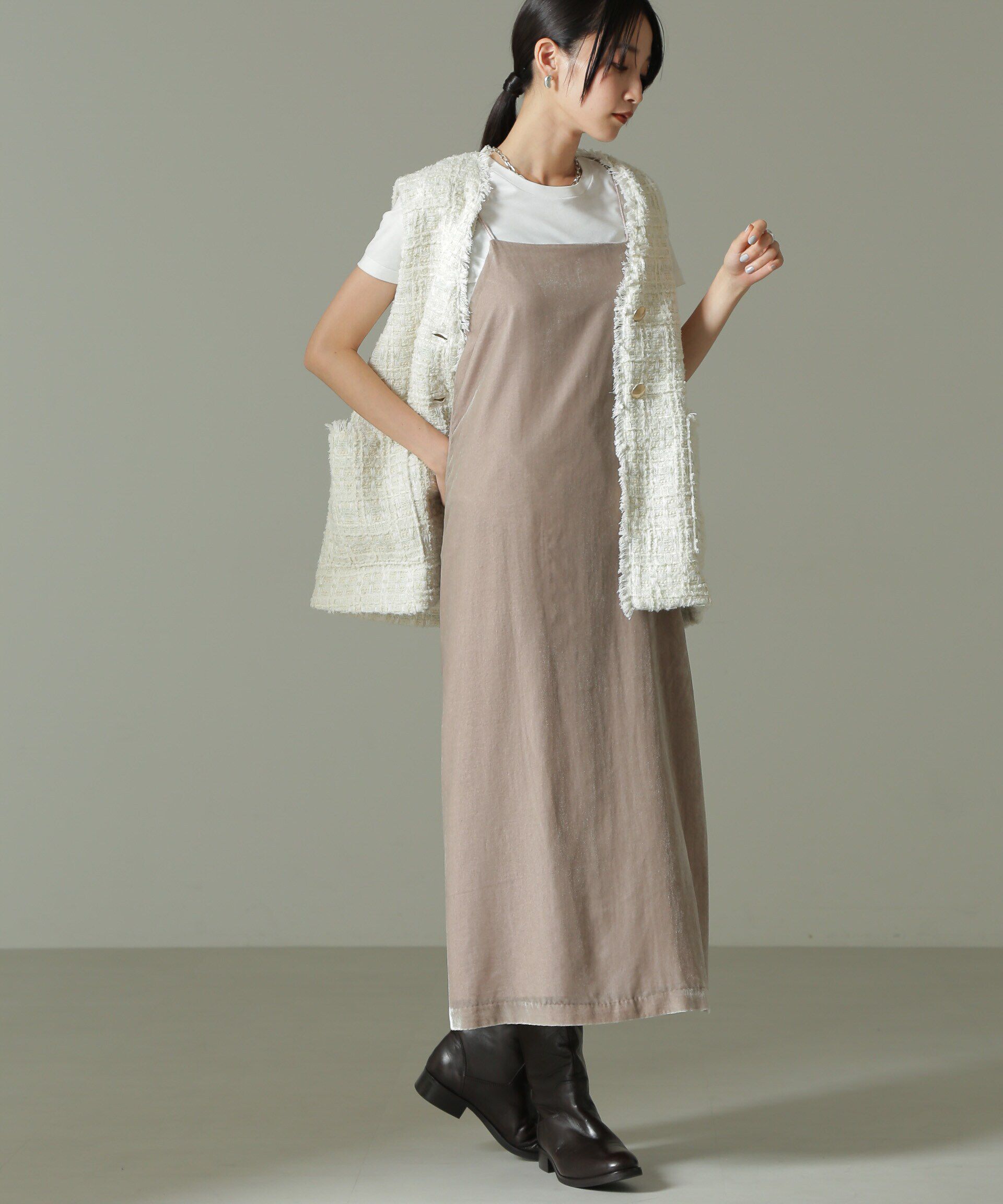 nano･universe「ベロアキャミワンピース」|ワンピース|