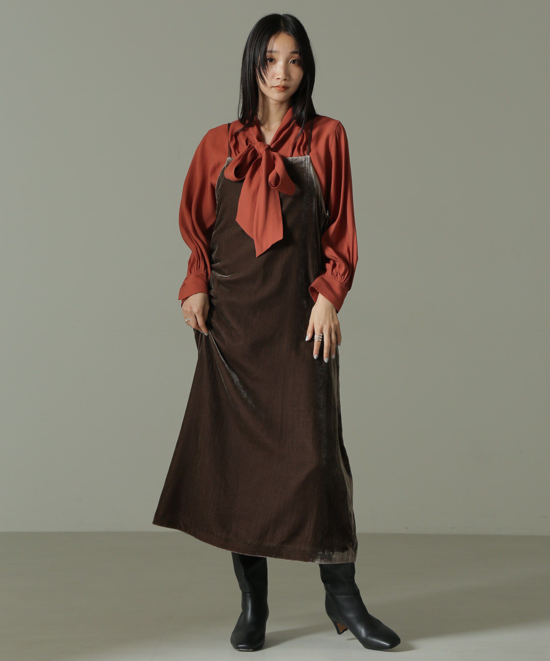 nano･universe「ベロアキャミワンピース」|ワンピース|