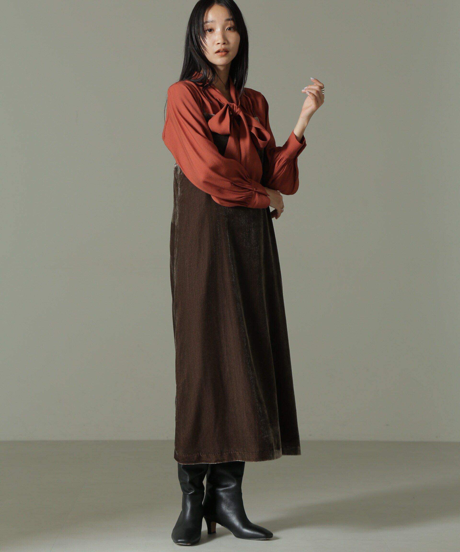 nano･universe「ベロアキャミワンピース」|ワンピース|