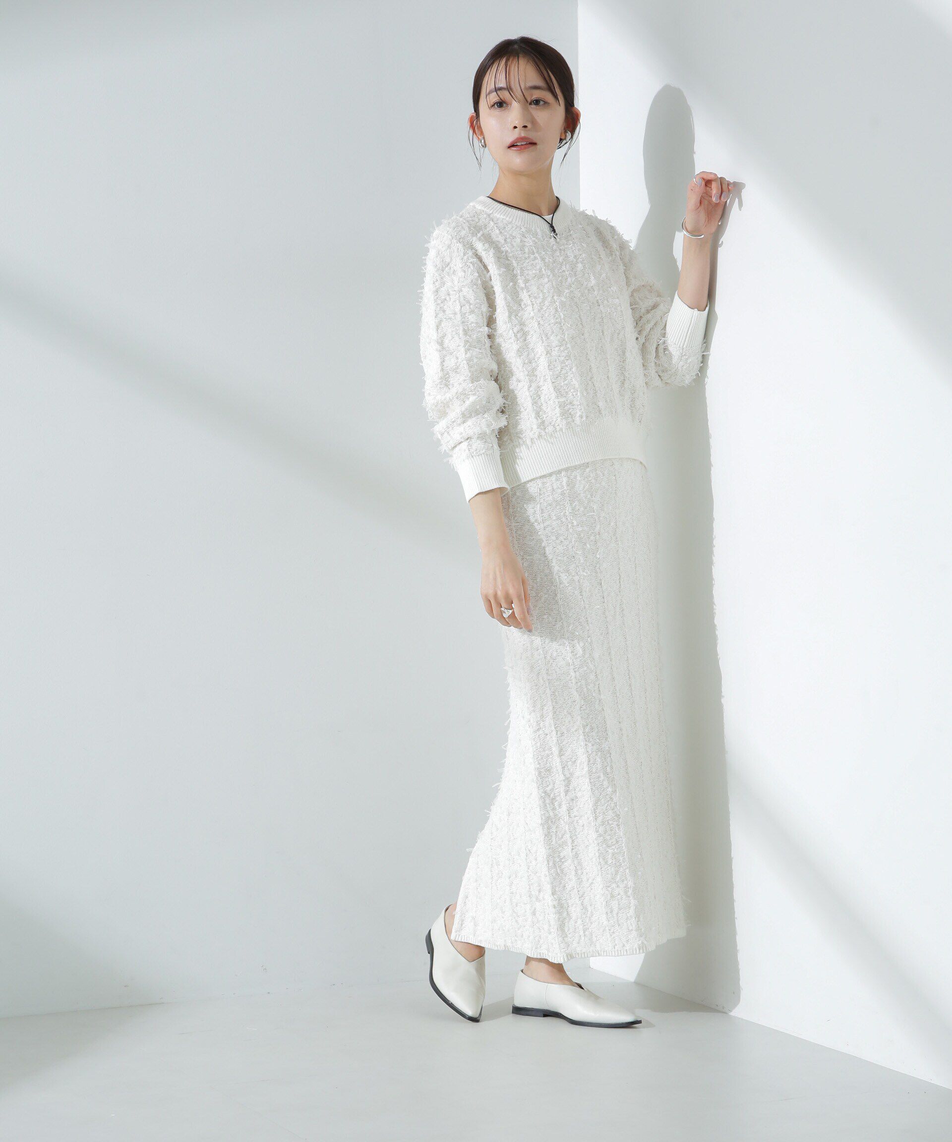 nano･universe「チュールモールニットプルオーバー（セットアップ可）」|ニット・セーター|