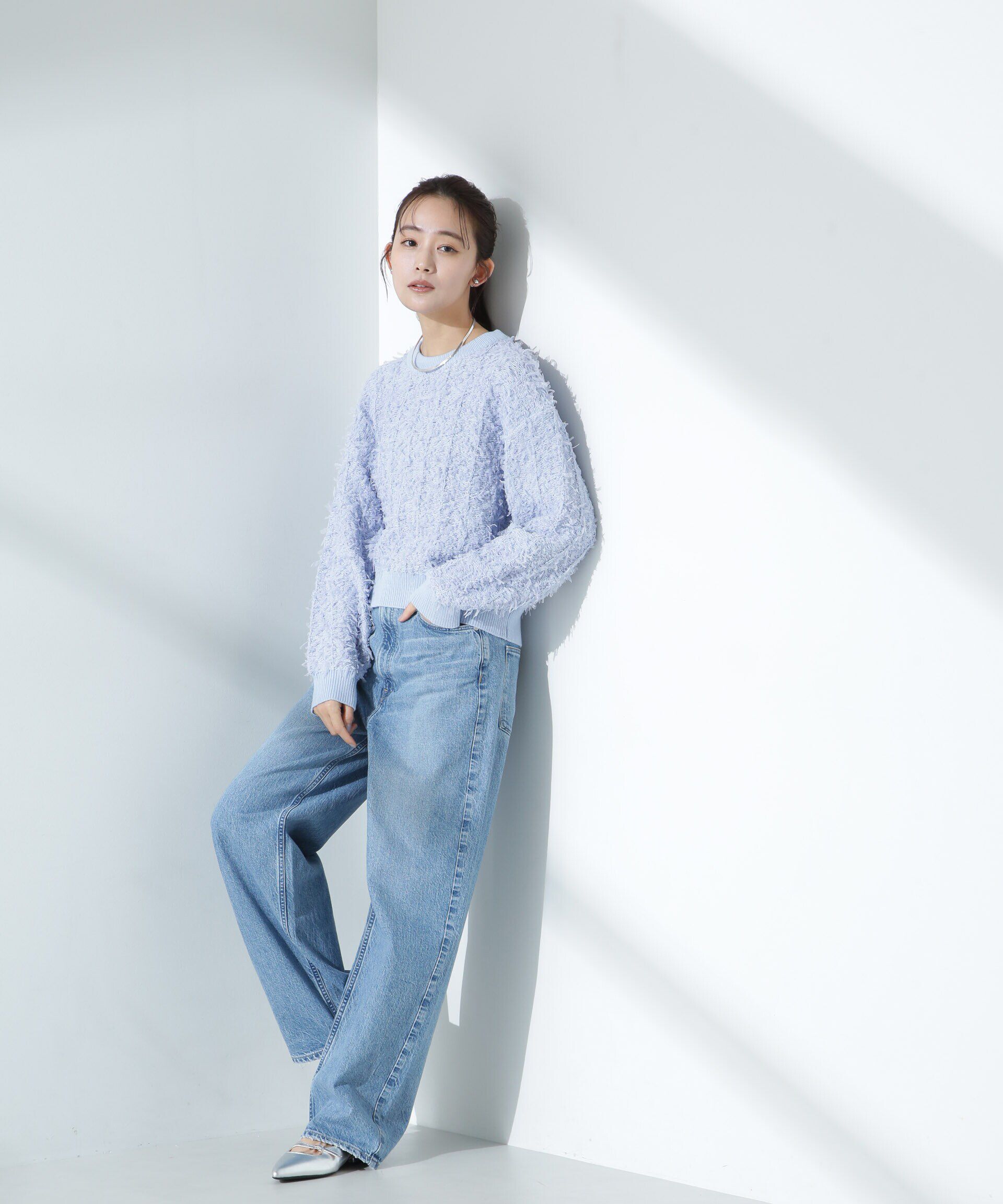 nano･universe「チュールモールニットプルオーバー（セットアップ可）」|ニット・セーター|